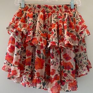 MISA Los Angeles Manya Floral Tiered Skirt Size XS